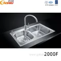 Home Kitchen Stainless Pressed Two Bowl Kitchen Sink